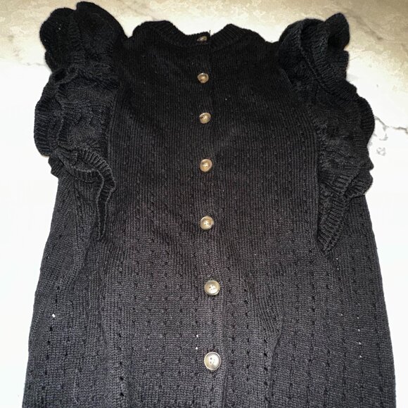 Knit  Sweater top with Ruffle Sleeves - Picture 3 of 5